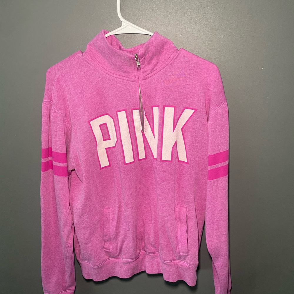 PINK Victoria's Secret Fuchsia Half-Zip Pullover